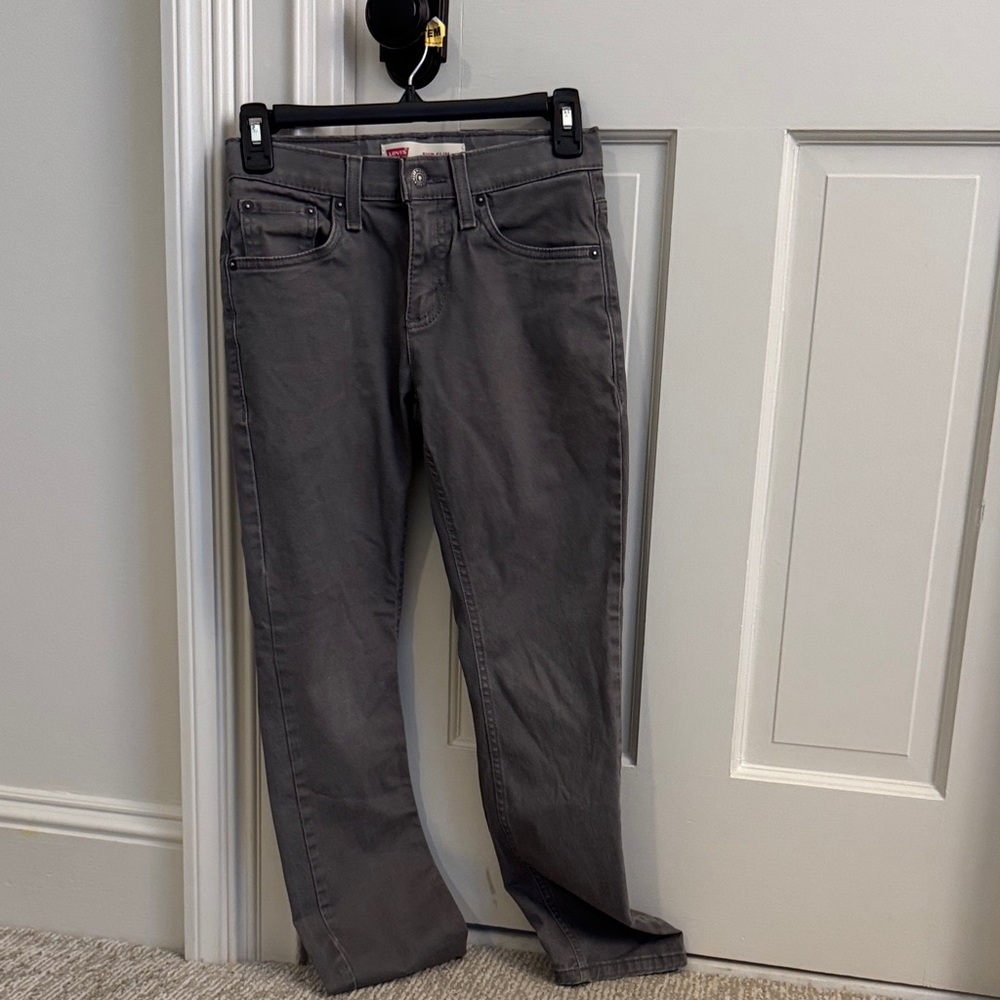 Boys gray Levi’s. These are more like pants than actual denim. Size 12 slim.